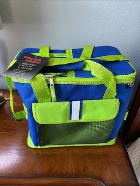 Blue and Lime Insulated Cooler Tote